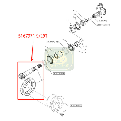 قطعات گیرنده محور جلو 9/29T 5167971