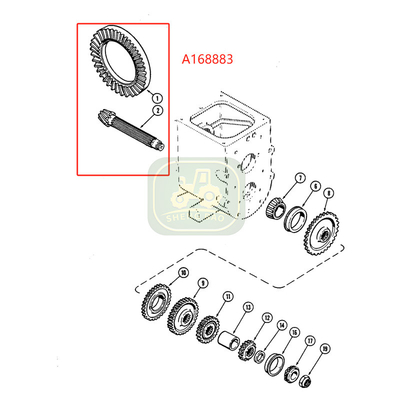 قطعات انتقال محور جلویی 7/47 T A168883 Bevel Gear برای بارگیری backhoe