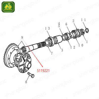 قطعات محور جلو 5119221 چرخ دنده مخروطی 9/38T برای لودر بیل‌دار