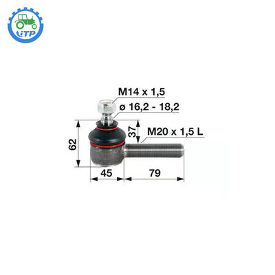00110106 3131021R1  قطعات تراکتور انتهای میله بند 95 میلی متر