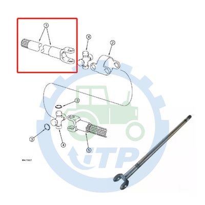 کیس بکهو 590SL 590SM 590L محور جلو شفت بلند 195212A1
